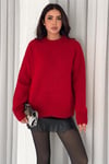 Kadın Triko Bisiklet Yaka Oversize Triko Kazak 110