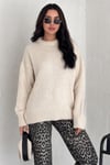 Kadın Triko Bisiklet Yaka Oversize Triko Kazak 110
