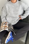 Kadın Triko Bisiklet Yaka Oversize Triko Kazak 110