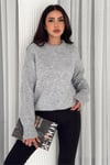 Kadın Triko Bisiklet Yaka Oversize Triko Kazak 110