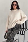 Kadın Triko Bisiklet Yaka Oversize Triko Kazak 110