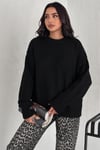 Kadın Triko Bisiklet Yaka Oversize Triko Kazak 110