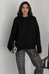 Kadın Triko Bisiklet Yaka Oversize Triko Kazak 110