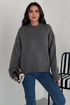 Kadın Triko Bisiklet Yaka Oversize Triko Kazak 110