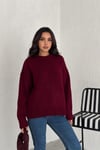Kadın Triko Bisiklet Yaka Oversize Triko Kazak 110