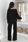 Kayık Yaka Oversize Yumuşak Triko Kazak ve Bol Paça Alt Üst İkili Takım (Bej/Gri/Siyah) 7048