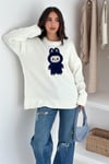 Labubu Nakışlı Kışlık Triko Kazak - Yeni Sezon Oversize Tasarım 66022