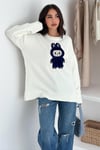 Labubu Nakışlı Kışlık Triko Kazak - Yeni Sezon Oversize Tasarım 66022