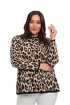 Leopar Desen Büyük Beden Triko Kazak 003