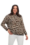 Leopar Desen Büyük Beden Triko Kazak 003