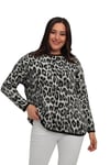 Leopar Desen Büyük Beden Triko Kazak 003