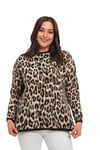 Leopar Desen Büyük Beden Triko Kazak 003
