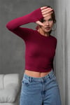 Parmak Geçirmeli Bisiklet Yaka Crop Body 350