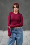 Parmak Geçirmeli Bisiklet Yaka Crop Body 350