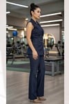 Premium Kot Takım Kadın - Denim Blazer Yelek Pantolon Seti Altın Düğmeli Lüks 36038