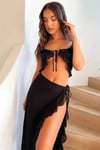 Sandy Kumaş Etek Crop İkili Takım Yazlık Pareo Şık - ANG-005