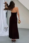 Sandy Kumaş Straplez & Halter Yaka Uzun Abiye Elbise - Dökümlü Bodycon Gece Elbisesi 10178