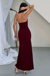 Sandy Kumaş Straplez & Halter Yaka Uzun Abiye Elbise - Dökümlü Bodycon Gece Elbisesi 10178