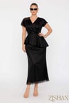 Saten Peplum Dantel Detaylı Etek Bluz İkili Büyük Beden Takım | 44-46-48-50 Beden 8402