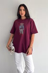 Taş İşlemeli Ayıcıklı T-Shirt  Oversize %100 Pamuk Penye 405