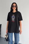 Taş İşlemeli Ayıcıklı T-Shirt  Oversize %100 Pamuk Penye 405