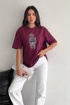 Taş İşlemeli Ayıcıklı T-Shirt  Oversize %100 Pamuk Penye 405