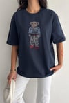 Taş İşlemeli Ayıcıklı T-Shirt  Oversize %100 Pamuk Penye 405
