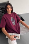 Taş İşlemeli Ayıcıklı T-Shirt  Oversize %100 Pamuk Penye 405
