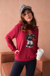 Teddy Bear Sweatshirt 3 İplik Şardonlu Ayıcıklı Yandan Cepli  111