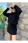 Triko İkili Takım - Yarım Boğazlı Kazak ve Etek İpek Pike Design Kadın Takım - 101