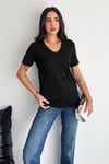 V Yaka Basic T-Shirt %100 Pamuk Penye 199