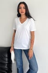 V Yaka Basic T-Shirt %100 Pamuk Penye 199