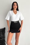 V Yaka Oversize T-Shirt %100 Pamuk Penye 099