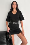 V Yaka Oversize T-Shirt %100 Pamuk Penye 099