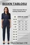 Yazlık Denim Tulum - Kemerli Fermuarlı Çıtçıt Düğmeli Kot Tulum 36-42 Beden 75024