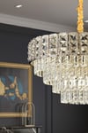 Ünal Aydınlatma | Asel Krom 50 cm Kristal Taşlı Modern Avize – Salon ve Oturma Odası