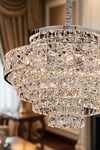 Ünal Aydınlatma | Cristalin Krom 60 cm Kristal Taşlı Modern Avize – Salon ve Oturma Odası
