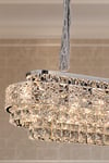 Ünal Aydınlatma | Cristalin Krom 90 cm Kristal Taşlı Modern Avize – Yemek Masası ve Salon