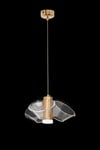 Ünal Aydınlatma | Doğa 3 Gold LED Avize – Dalga Formlu Modern Tasarım