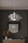 Ünal Aydınlatma | Doğa 3 Krom LED Avize – Dalga Formlu Modern Tasarım
