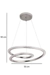 Ünal Aydınlatma | Hella Krom Avize | 50 cm LED Kristal Detaylı Modern Halka Salon Avizesi