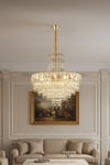 Ünal Aydınlatma | Niran Gold 50 cm Kristal Taşlı Modern Avize – Salon ve Yemek Odası