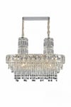 Ünal Aydınlatma | Niran Krom 80 cm Kristal Taşlı Modern Avize – Salon ve Yemek Odası
