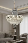 Ünal Aydınlatma | Niran Krom 60 cm Kristal Taşlı Modern Avize – Salon ve Yemek Odası
