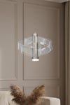 Ünal Aydınlatma | Yel 4 Krom LED Avize – Dalga Formlu Modern Tasarım