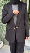 Blazer Ceket ve Palazzo Pantolon Takım Siyah