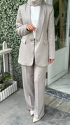 Blazer Ceket ve Palazzo Pantolon Takım Taş