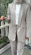 Blazer Ceket ve Palazzo Pantolon Takım Taş