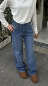 Geniş Paça Kot Pantolon Mavi