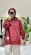 Kapüşonlu Sweat Bordo 